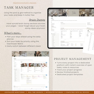 Second Brain Notion Template | PARA & GTD Project Management Dashboard ...