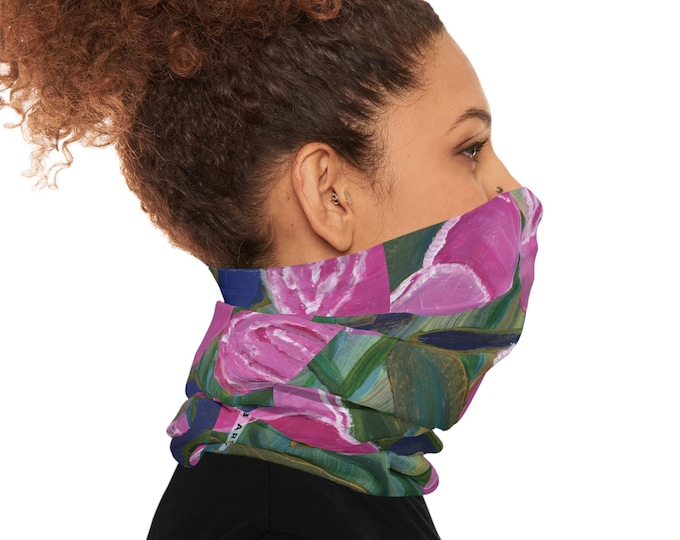 Featured listing image: Lush Pinks Art Print Tube Scarf: UPF 50 Sun Protection Headband