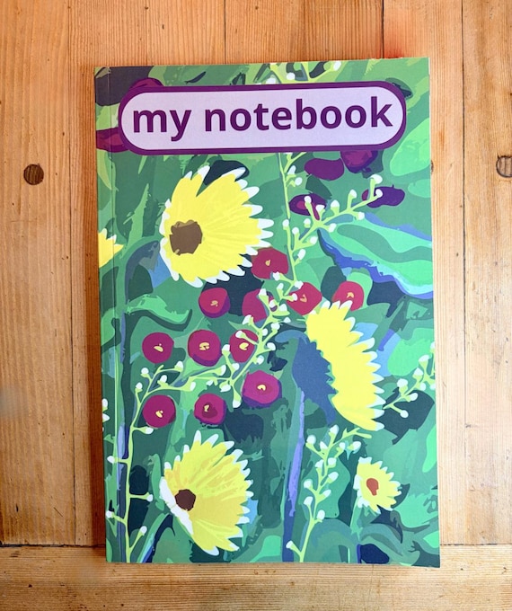 Notebook, Unlined Pages, Floral design on each page, Softcover