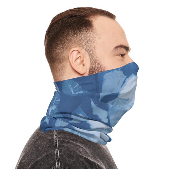 Buy Lightweight Neck Gaiter, Unisex Neck Scarf, Blue Cyanotype