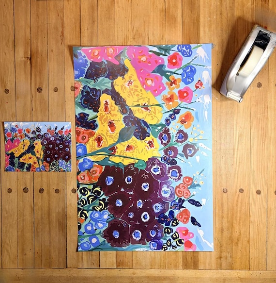 Floral Gift Wrap Sheets and Cards, Summer Garden Design, 12x18-inch, Recyclable Paper