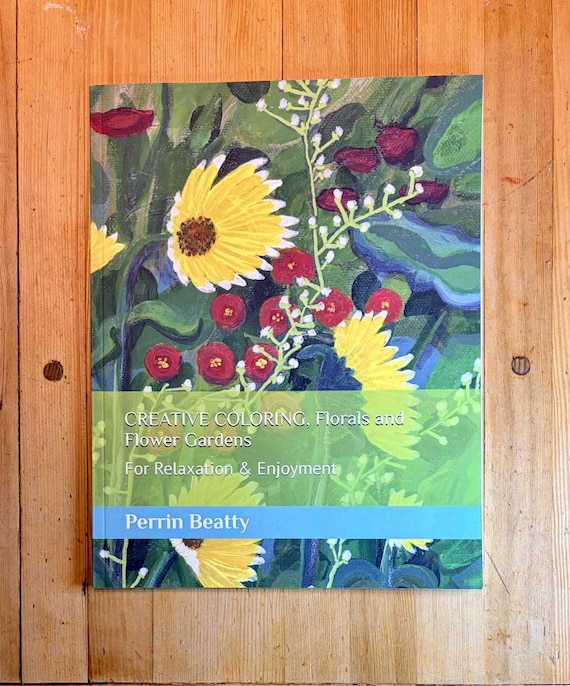 Floral Line Art Coloring Book, Single-Sided Pages, Matte Cover Paperback