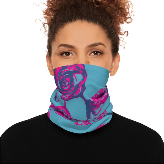 Floral Neck Gaiter, UPF 50+ Sun Protection, Breathable Microfiber Headband