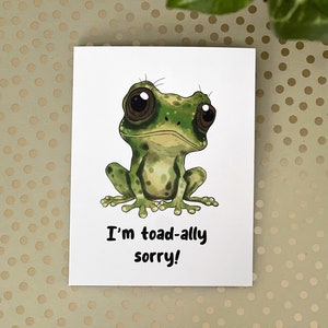 Funny toad-ally Sorry Card | Frog Animal Greetings Card | Silly Humour Apology Cards | For Her | For Him | Sad face sorry Card | Cute gift