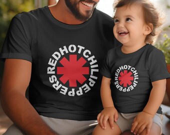 Red Hot Chili Peppers T Shirt - Adult or Baby 3-6 mths to 18-24 mths- Heavy Metal Rock Music High Quality Black Tee & Print