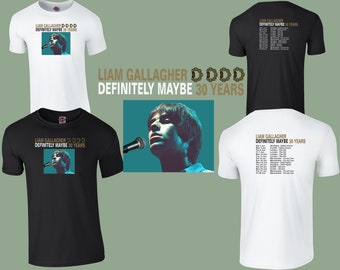 Oasis Custom Design with image print definitely maybe tour High quality print T-shirt concert Liam Gallagher Noel Gallagher