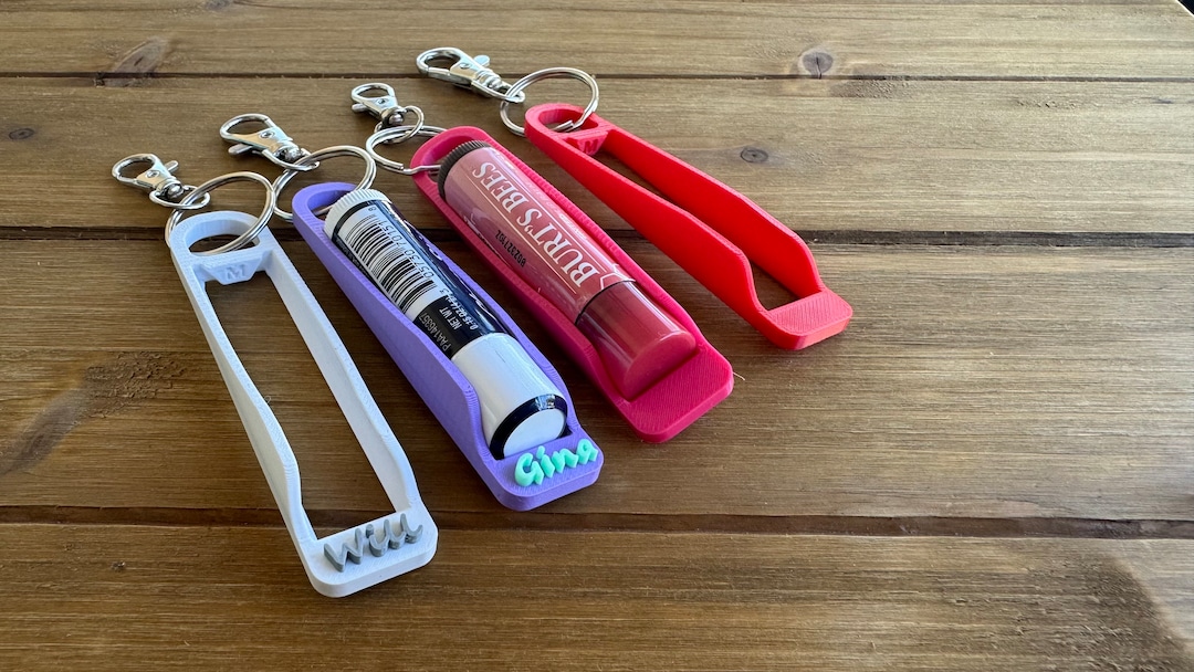 3D Printed Chapstick Holder Keychain - Etsy