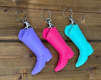 Cowboy boot Lip gloss holder keychain