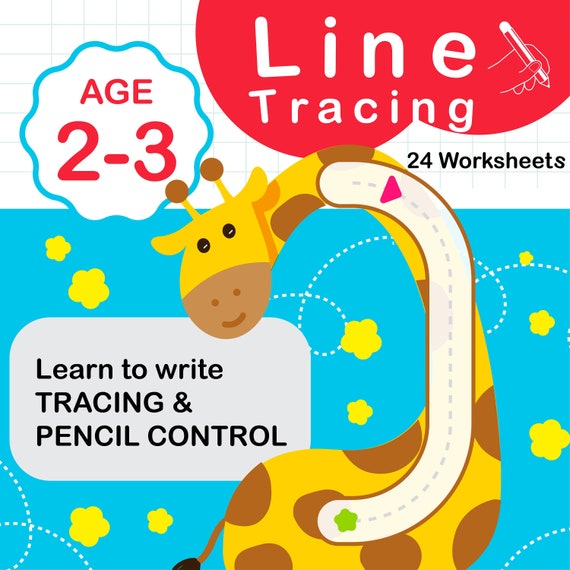 Preschool Line Tracing Worksheets, Lines Trace Pages Printable, Line practice Worksheets, Homeschool easy book, Kindergarten Learning,