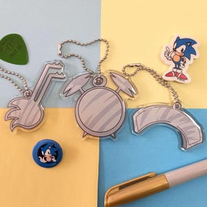 Chaveiro de acrílico Sonic The Hedgehog Sonic Underground | 2,5 polegadas | Revestimento epóxi dupla face | À prova de intempéries | CHARMS INDIVIDUAIS