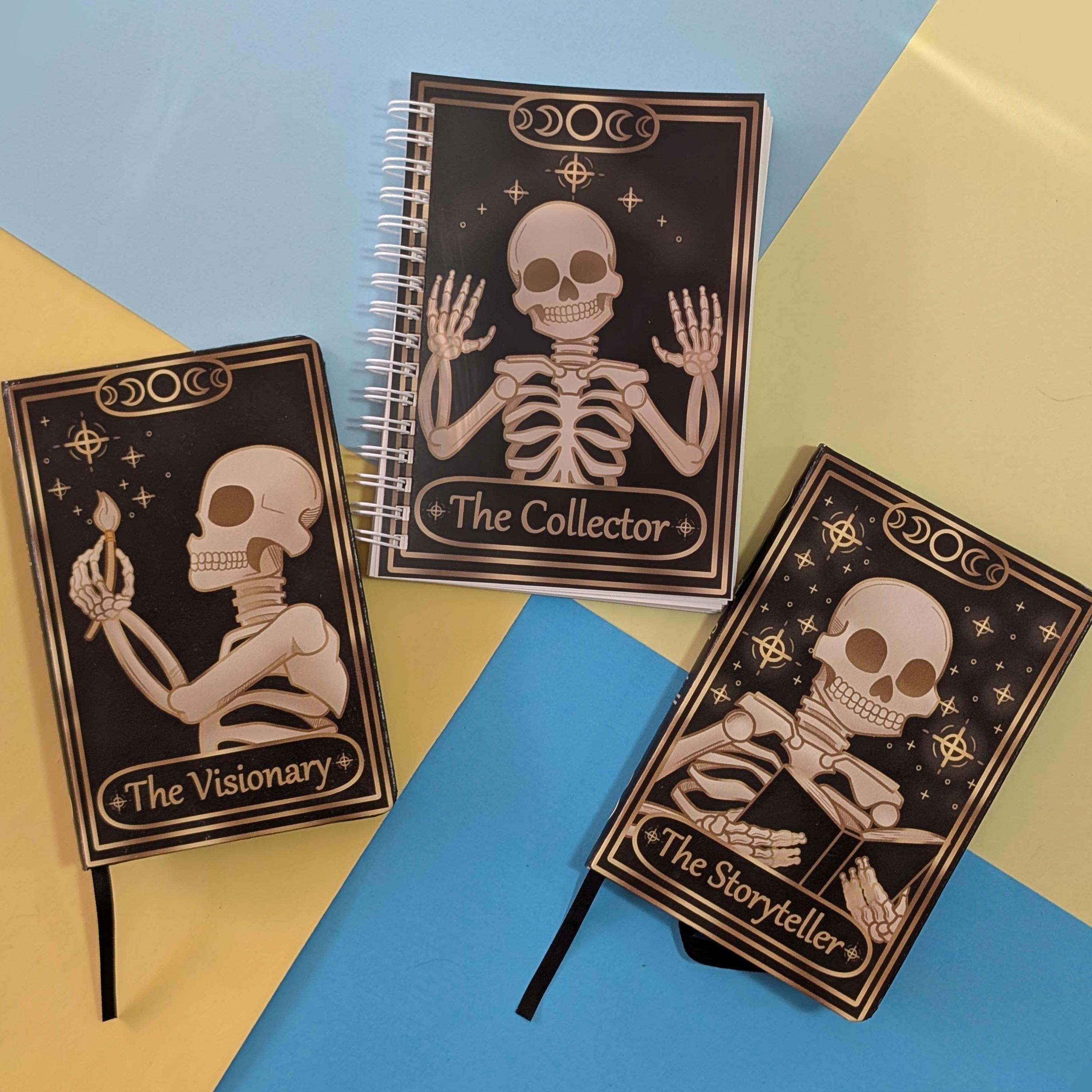 The Storyteller, The Collector, The Visionary Tarot Inspired Book Collection | A6 Classic Styled Stationary Books | Sketch Note and Sticker