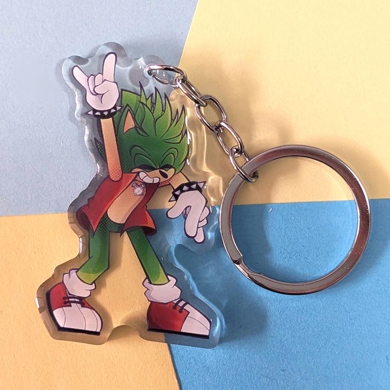 Sonic the Hedgehog akrylnyckelringskollektion säsong 2 INDIVIDUELLA NYCKELRINGAR | 2,5 tum | Dubbelsidig epoxibeläggning | Vädertålig | Manic