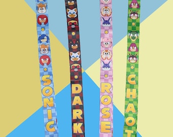 Sonic Heroes Themed Lanyards | Sonic the Hedgehog Merch | 38*1200mm | Lanyard for Event | Neck Strap For Keys and Badges INDIVIDUAL LANYARDS