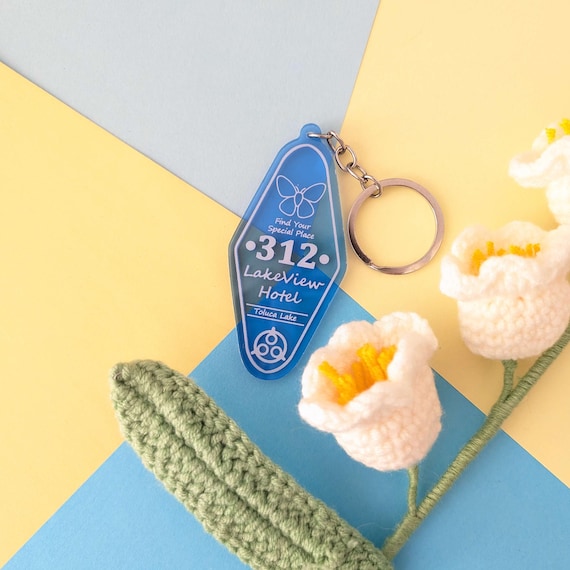Silent Hill 2 LakeView Hotel "Find Your Special Place" Acrylic Keyring | 2.5 Inch | Double Sided Blue Tinted Acrylic | Weather Proof |