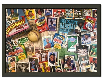 Junk Wax Era Baseball Cards Classic Matte Paper Metal Framed Poster