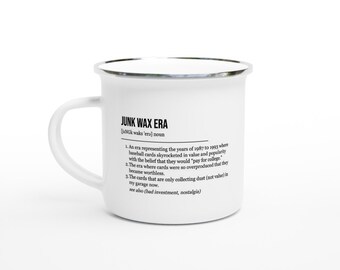 Junk Wax Era Baseball Cards Definition - White 12oz Enamel Mug