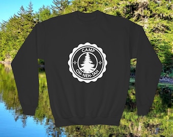 Oh-Neh-Tah Youth Crewneck | Black, White & Forest Green