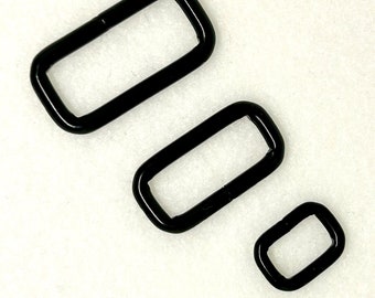 Black Collar Loops (package of 4, select size) Rectangle Ring