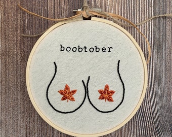 Boobtober Embroidery Wall Hanging- 13.7cm