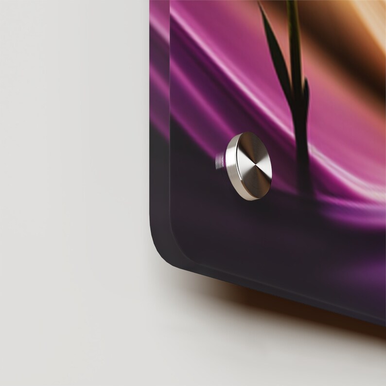 Acrylic Wall Art Panel 11x11 Square Purple Flowers Colorful Original Design Wall Hanging Etsy