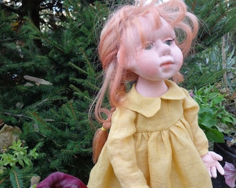 waldorf doll: unique handmade baby doll with handmade clothing