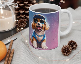 Ceramic Mug 11oz / Kaffeebecher süßer Puppy - Kaffee- Tee- Kakao- Tasse