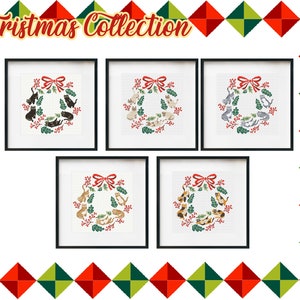 Weihnachten Katze, Weihnachten Kreuzstichmuster, einfaches Kreuzstichmuster, Weihnachtsgeschenke, Katze Kreuzstichmuster, Instant Download PDF