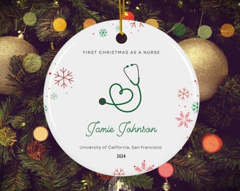 2025 - Décoration de Noël personnalisée pour infirmière, cadeau de remise des diplômes d'infirmière autorisée