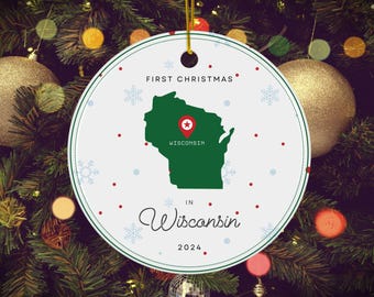 2025 - Premier Noël à l'état neuf, décoration personnalisée, amis, parents - personnalisé, décoration souvenir de vacances