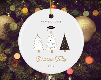 Ornement personnalisé en céramique, cadeau de remise des diplômes promotion 2025