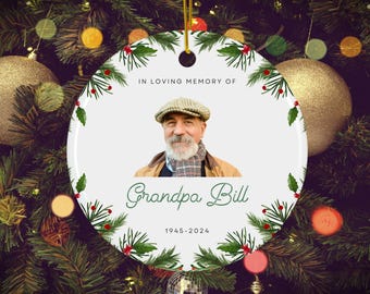 2025 - Ornement commémoratif personnalisé, photo souvenir personnalisée, en souvenir