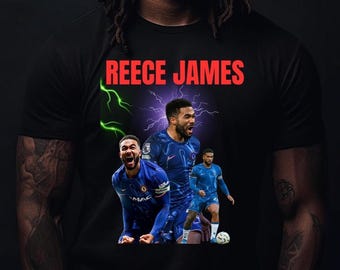 Reese James Football Soccer Graphic Tee T-Shirt | Player Name Jersey Style