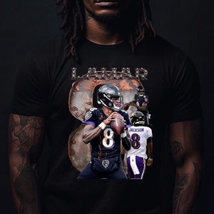 Lamar Jackson Ravens T-Shirt: Vintage Metallic Football Tee