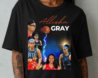 Allisha grijs T-shirt met grafische print, Atlanta Dream WNBA-T-shirt