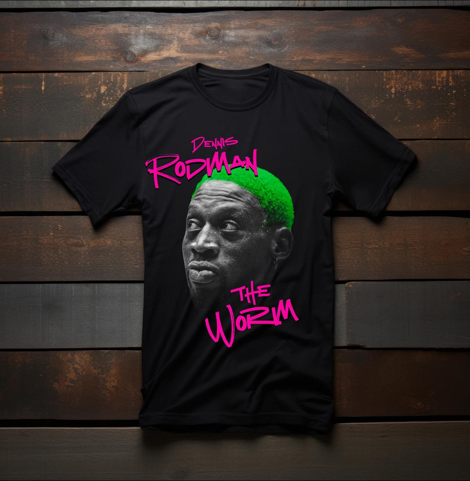 デニス・ロッドマン ビッグフェイス Tシャツ、レトロ 90年代 