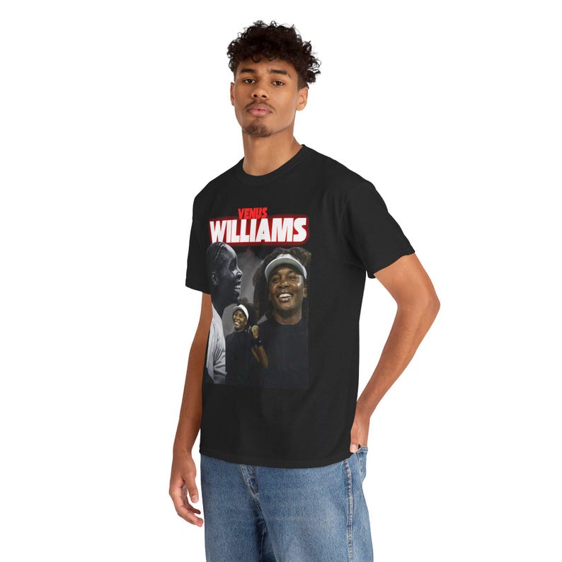 Camiseta gráfica de Venus Williams: camiseta de tenis 100 % algodón estadounidense imagen 5
