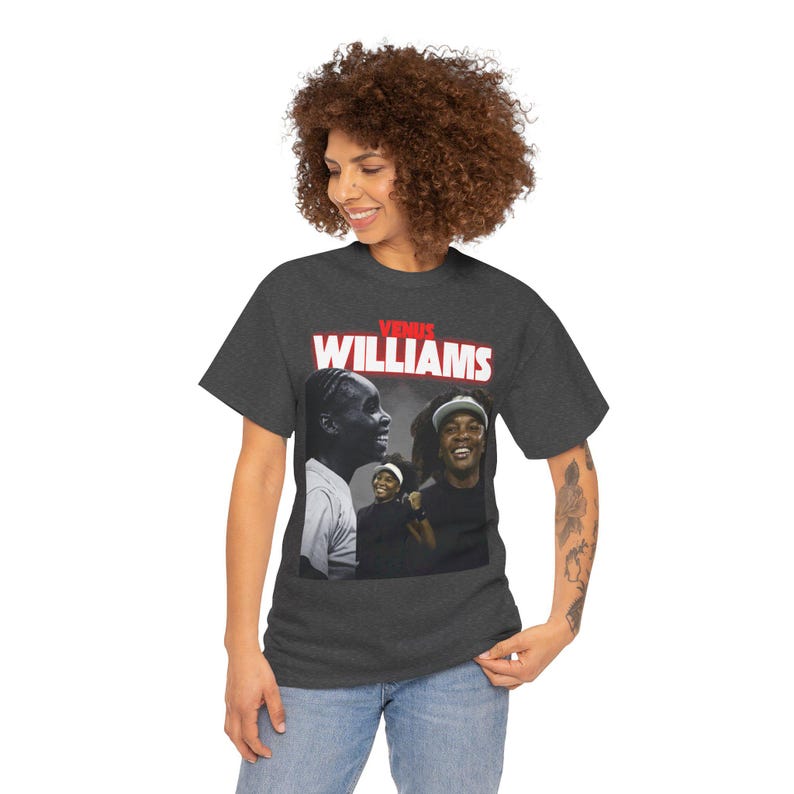 Camiseta gráfica de Venus Williams: camiseta de tenis 100 % algodón estadounidense imagen 8
