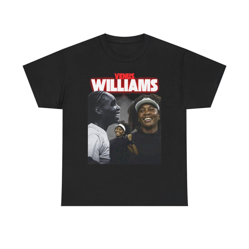 Camiseta gráfica de Venus Williams: camiseta de tenis 100 % algodón estadounidense imagen 2