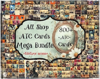 800+ ATC Cards MEGA Bundle: Printable Collage Ephemera (Digital Download)