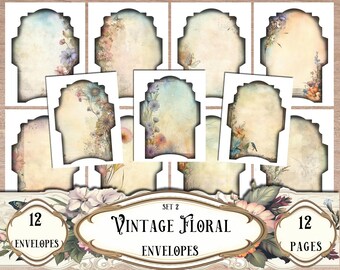 Vintage Floral Printable Envelopes: Junk Journal Ephemera (Digital Download)