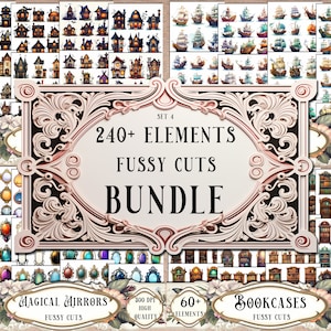 240+ Fussy Cuts Ephemera Bundle: Junk Journal Collage (Digital Stickers)