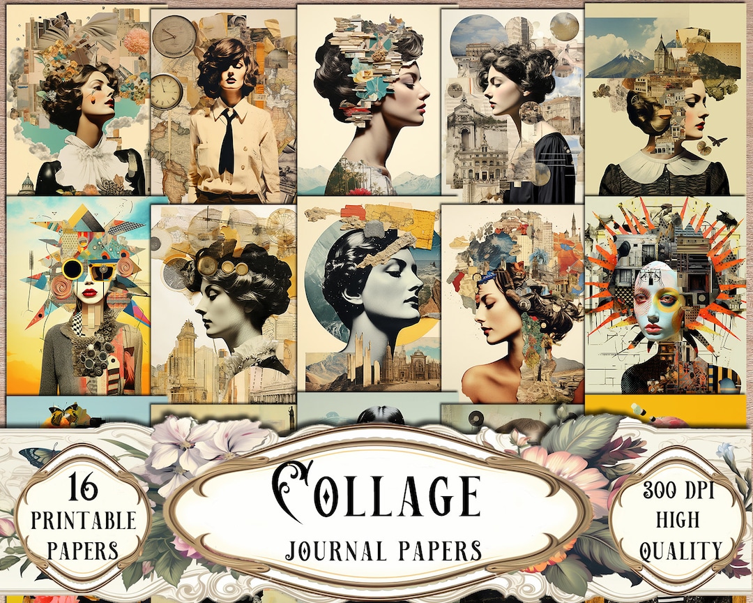 Collage Journal Papers: Printable Scrapbook Kit (digital Download) - Etsy