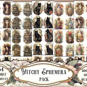Witchy Ephemera Pack: Junk Journal Collage Sheets (Digital Download)