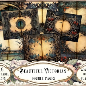 Victorian Double Journal Pages: Printable Ephemera Kit (Digital Download)