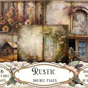 Páginas de diario rústico: Kit imprimible de efímeras y álbumes de recortes (descarga digital)