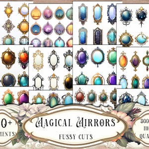 Magical Mirrors Fussy Cuts: Junk Journal Printable Ephemera (Digital Download)