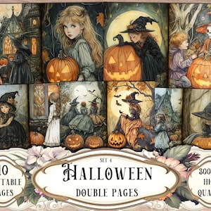 Halloween Junk Journal Kit: Spooky Double Pages (Digital Download)