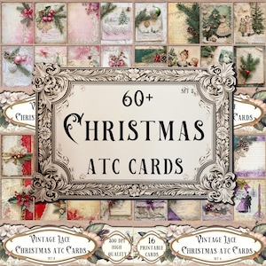 Christmas ATC Cards Bundle: Printable Ephemera for Junk Journals (Digital Download)