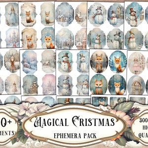 Christmas Ephemera Pack, Junk Journal Kit, Scrapbooking, Scrapbook Supplies, Junk Journal Supplies, Collage Sheets Fussy Cuts, Print and Cut