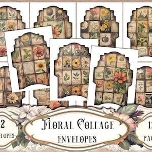 Floral Collage Envelopes: Junk Journal Printable (Digital Download)